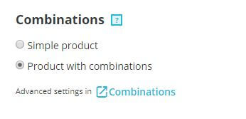 product combinations prestashop 1.7